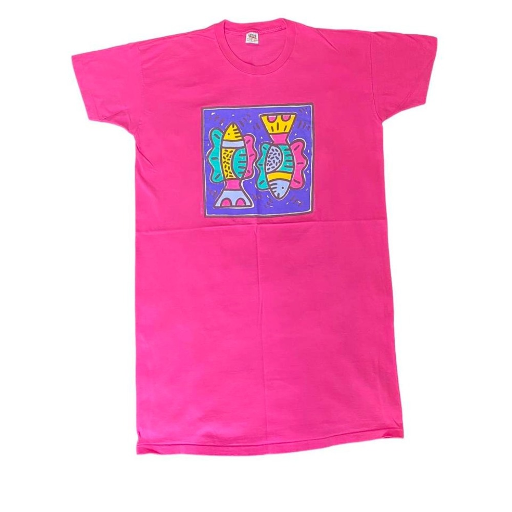 Vintage Fish art drawing sleep shirt
